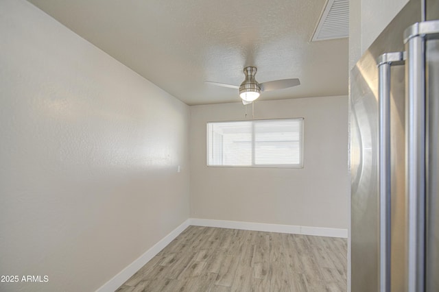 3408 W Virginia Ave, Phoenix, AZ 85009 - unfurnished room featuring a ceiling fan, light wood-style floors, baseboards, and a textured ceiling