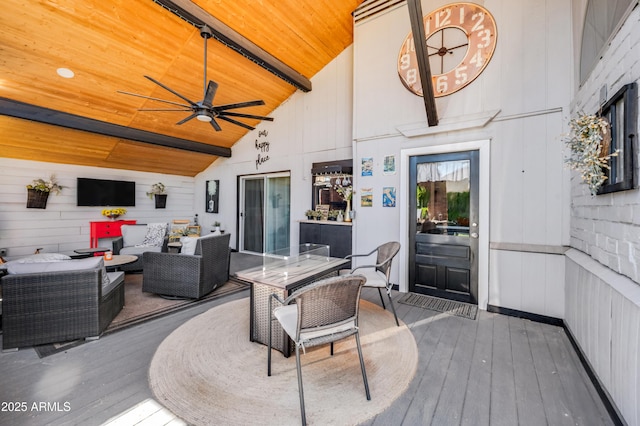 13207 N 55th Ave, Glendale, AZ 85304 - deck with an outdoor living space and a ceiling fan