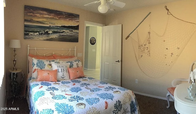 30178 N Coral Bean Dr, San Tan Valley, AZ 85143 - bedroom featuring baseboards, ceiling fan, and carpet flooring