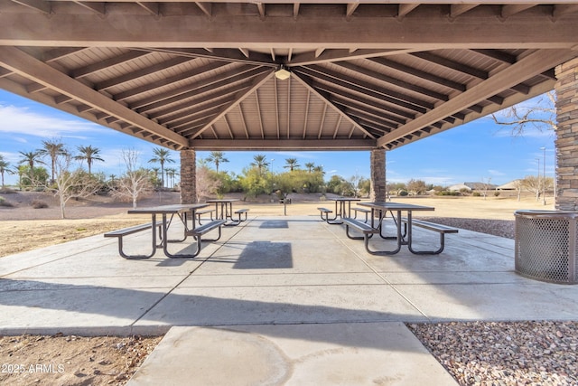 view of patio with a gazebo