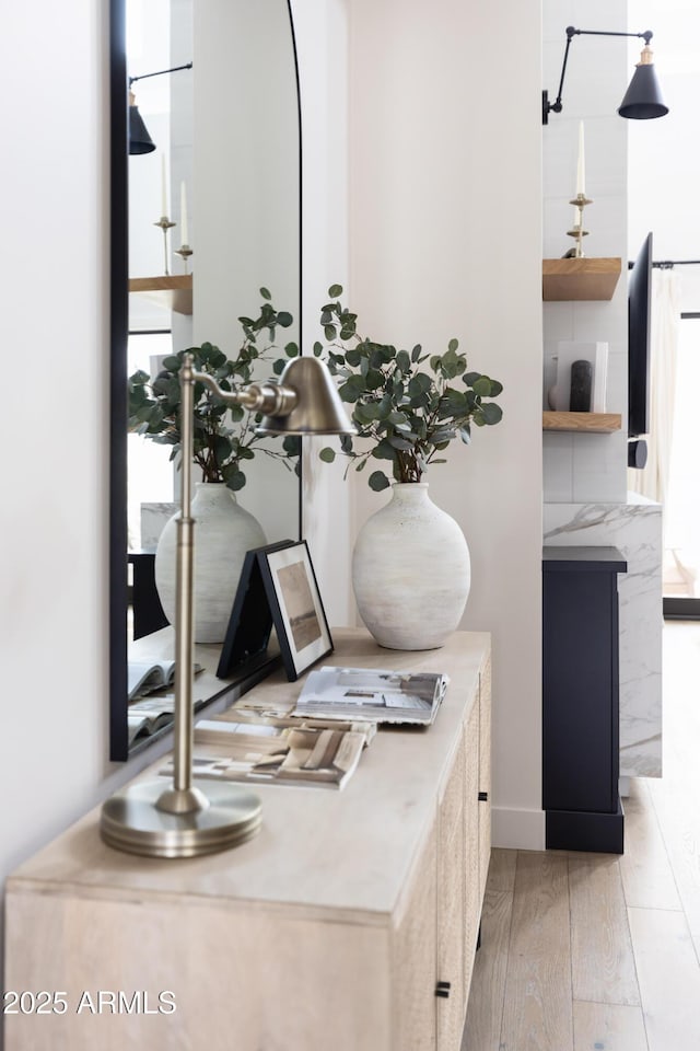 detailed view of wood finished floors