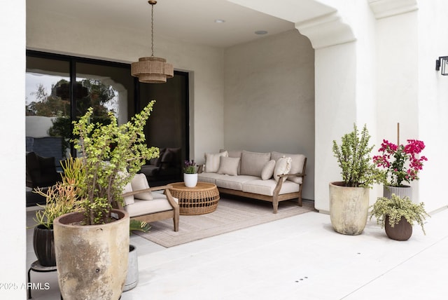 view of patio / terrace featuring an outdoor living space
