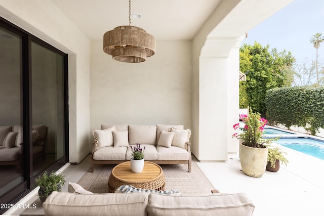 view of patio featuring outdoor lounge area