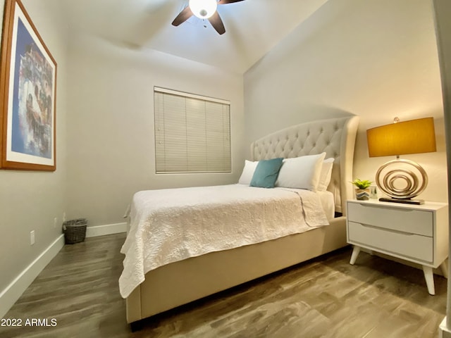 2042 W Periwinkle Way, Chandler, AZ 85248 - bedroom with wood finished floors, baseboards, and ceiling fan