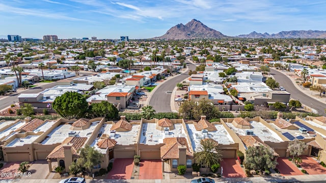 aerial view featuring a mountain view