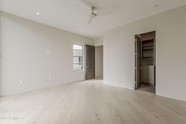 4414 N 29th St, Phoenix, AZ 85016 - empty room with a ceiling fan, light wood-style flooring, baseboards, and recessed lighting