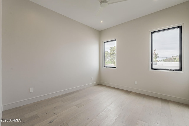 4414 N 29th St, Phoenix, AZ 85016 - empty room with light wood finished floors, baseboards, recessed lighting, and ceiling fan