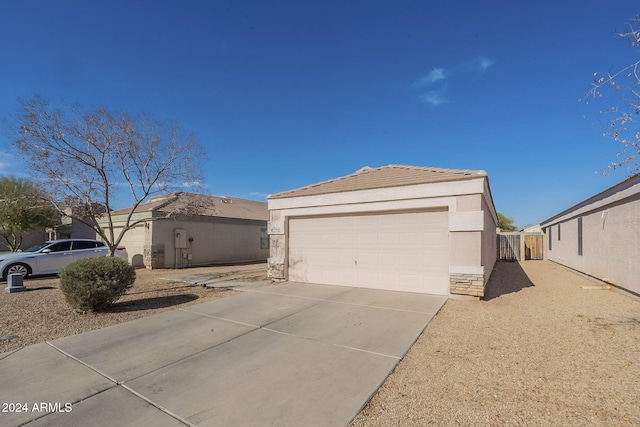 view of home's exterior with a garage