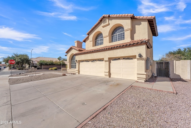 view of front of house with a garage