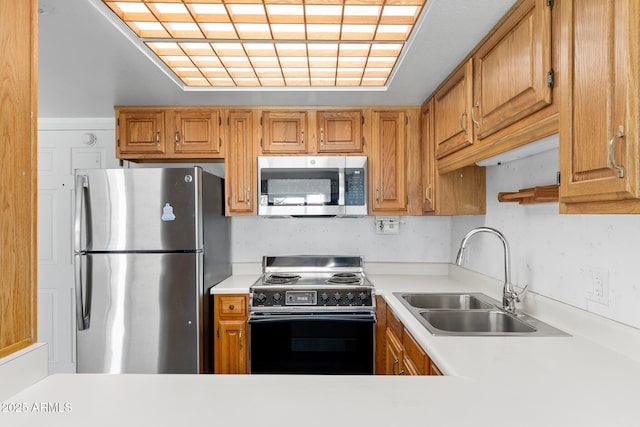 kitchen with appliances with stainless steel finishes and sink