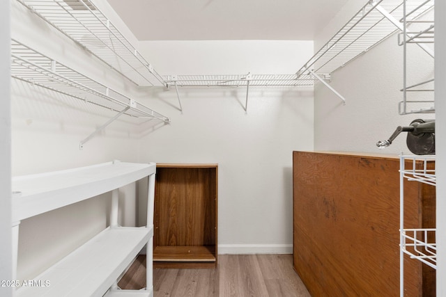 walk in closet featuring hardwood / wood-style floors