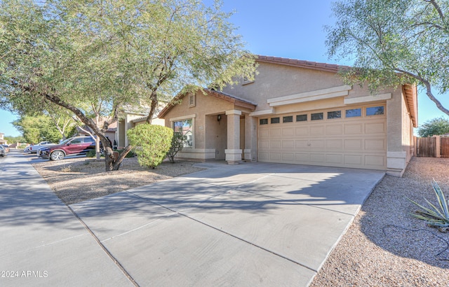 view of front of home featuring a garage