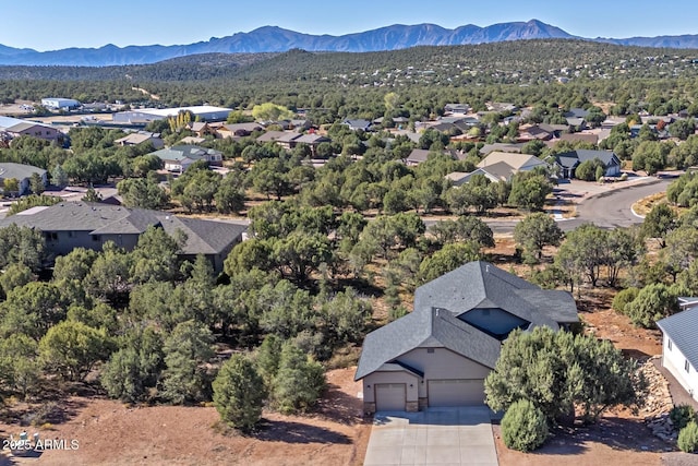 bird's eye view with a mountain view