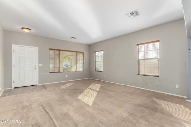 carpeted spare room featuring plenty of natural light