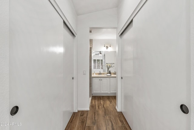 hallway featuring sink