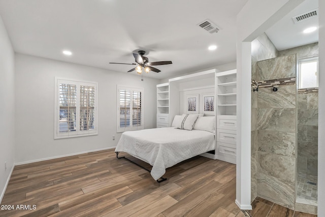 bedroom featuring ceiling fan