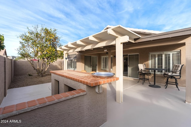 view of patio with a pergola