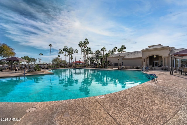 view of pool with a patio area