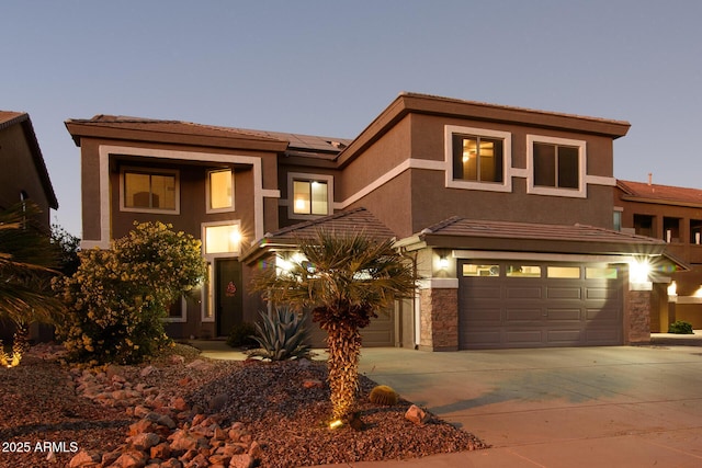 view of front facade with a garage