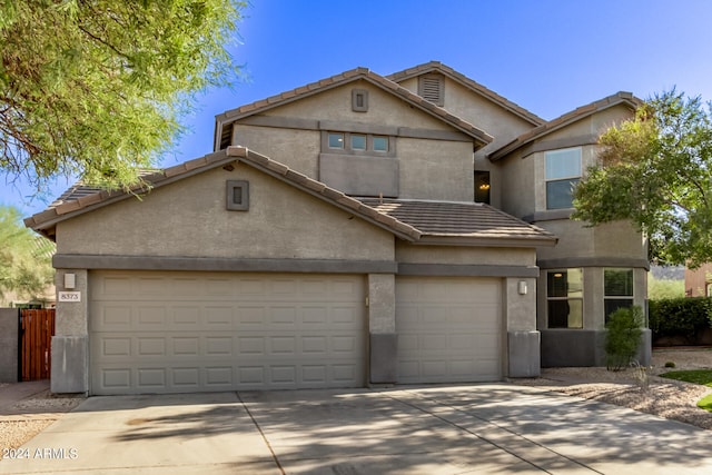 view of front property with a garage