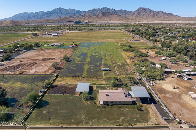 bird's eye view with a mountain view