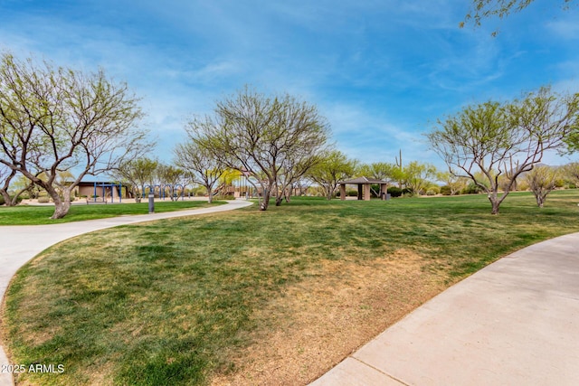 view of yard with a gazebo