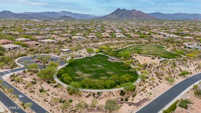 birds eye view of property featuring a residential view and a mountain view
