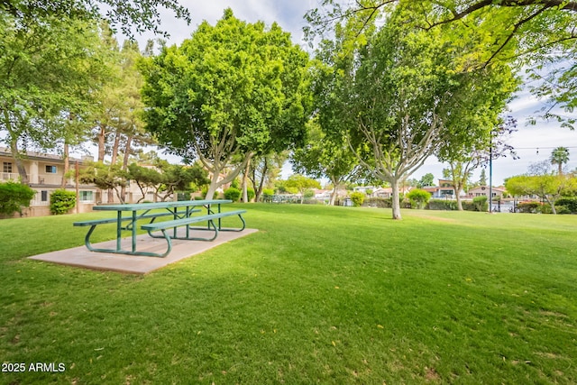 surrounding community featuring a lawn