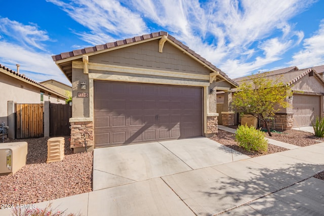 view of front of home with a garage