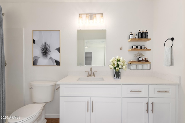 5055 N Jayson Rd, Casa Grande, AZ 85194 - bathroom featuring vanity, toilet, and a shower