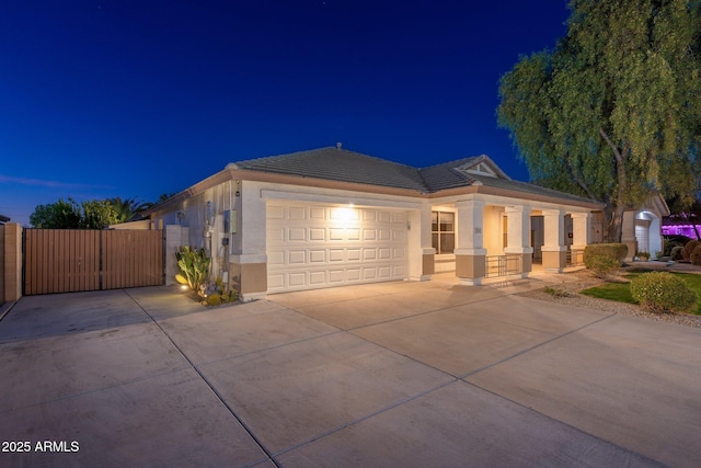 view of front of home featuring a garage