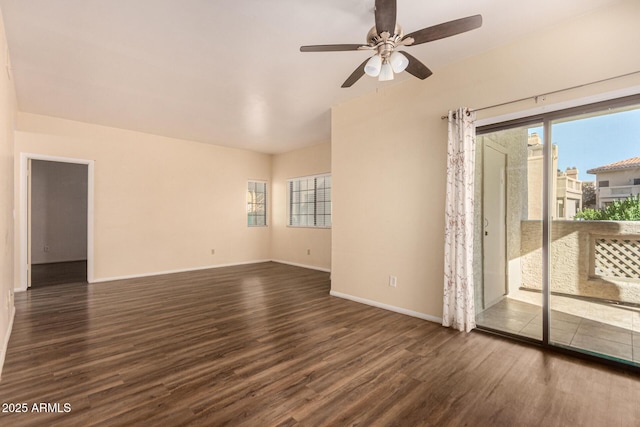 930 N Mesa Dr Unit 1023, Mesa, AZ 85201 - spare room with dark wood-style floors and a ceiling fan