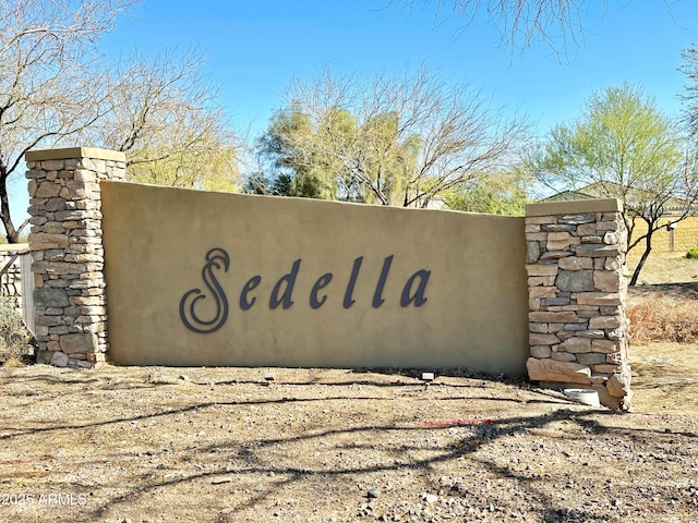 view of community sign