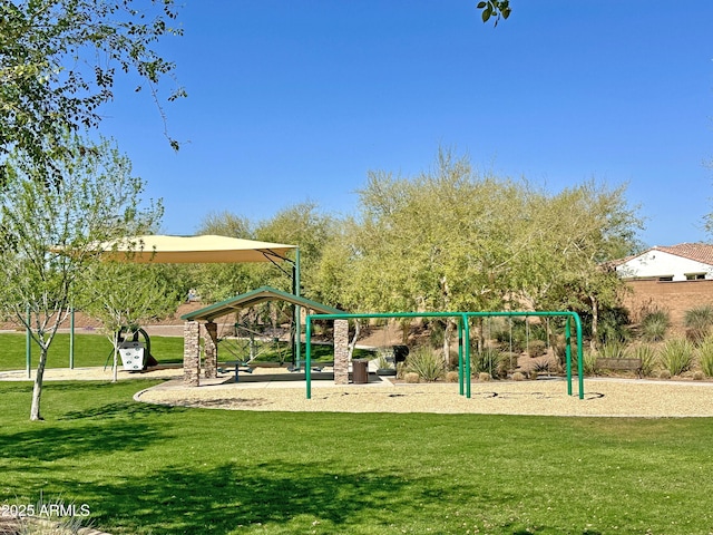 community play area with a yard