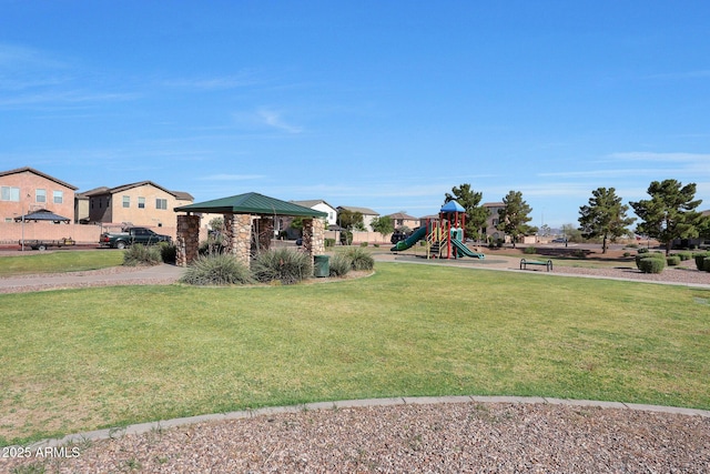 5439 W Odeum Ln, Phoenix, AZ 85043 - view of green lawn featuring a gazebo and a residential view