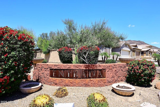 view of community sign