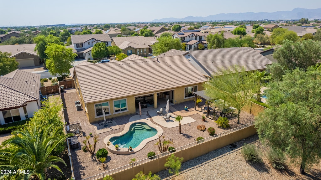 aerial view featuring a mountain view