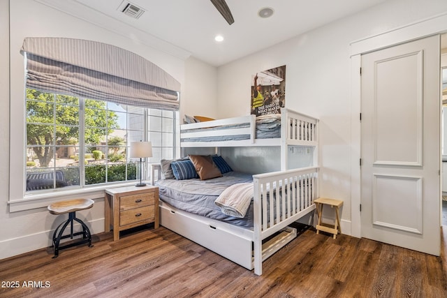 2625 N 24th St Unit 15, Mesa, AZ 85213 - bedroom with wood finished floors and recessed lighting