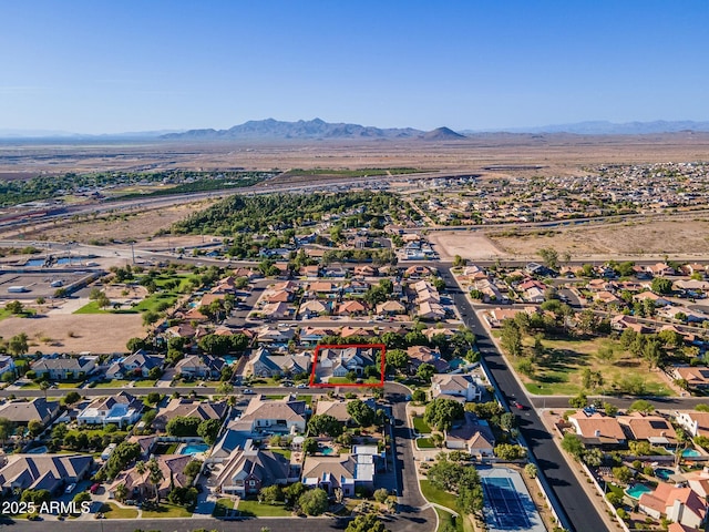 2625 N 24th St Unit 15, Mesa, AZ 85213 - aerial view of property and surrounding area featuring mountains and nearby suburban area