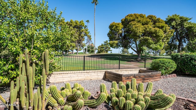 view of property's community featuring a yard