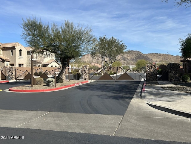 view of street featuring a mountain view