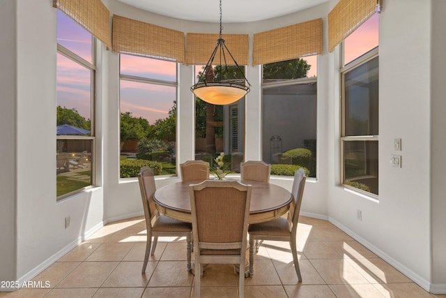 3410 E Inglewood Cir, Mesa, AZ 85213 - dining space with baseboards and light tile patterned flooring