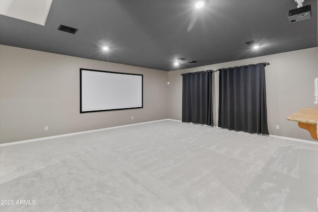 3410 E Inglewood Cir, Mesa, AZ 85213 - carpeted home theater featuring baseboards, recessed lighting, and visible vents