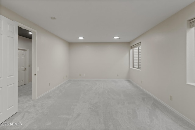 3410 E Inglewood Cir, Mesa, AZ 85213 - basement featuring baseboards, recessed lighting, and light carpet