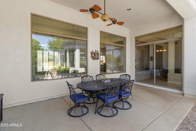 3410 E Inglewood Cir, Mesa, AZ 85213 - view of patio / terrace with outdoor dining space and ceiling fan