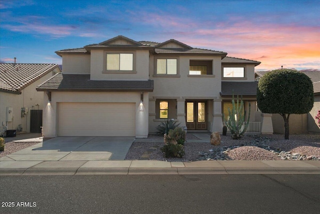 view of front of home featuring a garage