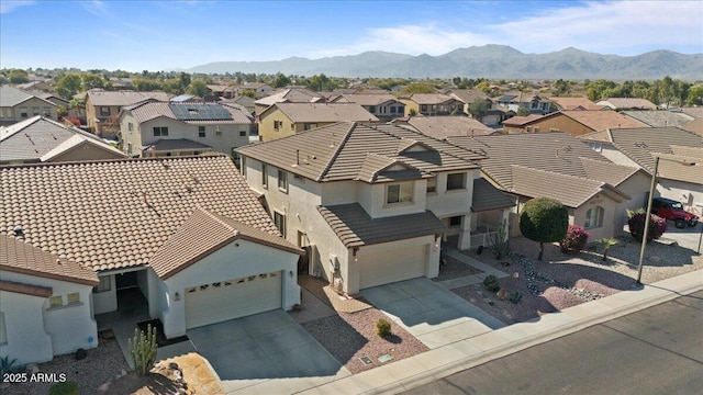 aerial view with a mountain view