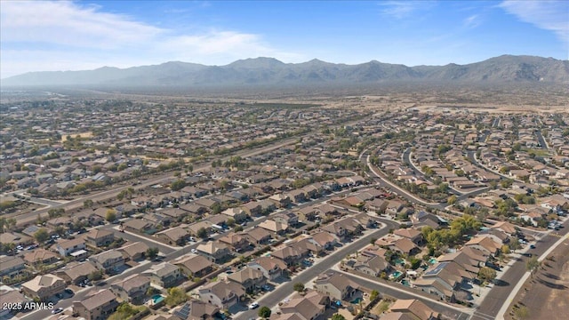 drone / aerial view with a mountain view