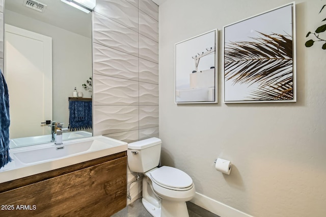 1890 E Sagittarius Pl, Chandler, AZ 85249 - half bathroom featuring toilet, vanity, and baseboards