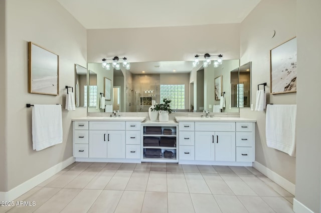 1890 E Sagittarius Pl, Chandler, AZ 85249 - full bath featuring a shower stall, vanity, and baseboards